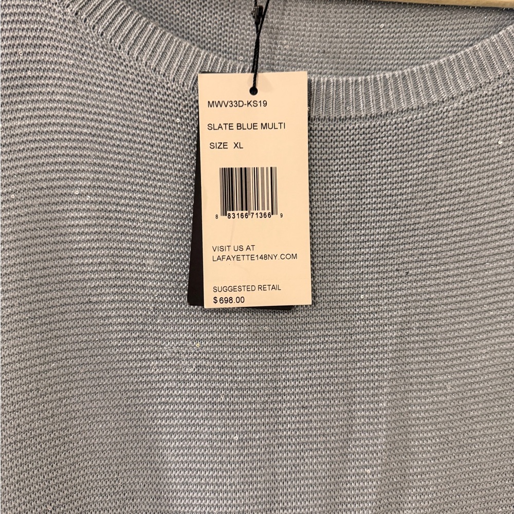 Lafayette 148 New York Gray Knit Sweater